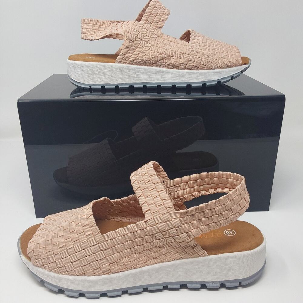 Bernie Mev Womens Woven Slingback Sandals Blush Pink EU 38 US 7 Comfort